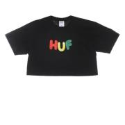 Sort Crop Tee Crew-Neck Kortermet