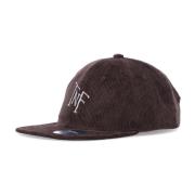 Corduroy Flat Visor Cap i Coal Brown