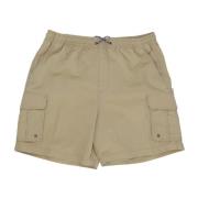 Cargo Shorts Khaki Nylon Elastisk Snor