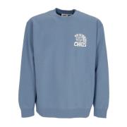 Blå Crewneck Sweatshirt Brodert Peace Program