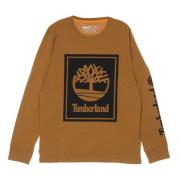 Langermet Logo Tee Wheat Boot/Svart