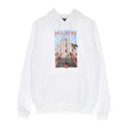 Hvit Milano Hoodie Langarmet Sweatshirt