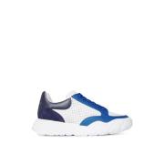 Perforerte Court Sneakers Hvit/Marineblå/Ocean Blue