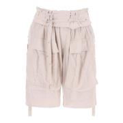 Cargo Shorts med Brettet Midje