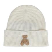 Beige Beanie Luer med Bear Design