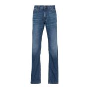 Blå Straight Jeans Casual Stil