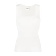 Hvit Bomull Nylon Tank Top