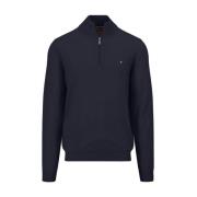 Navy Lambswool Sweater Troyer Style