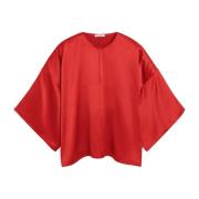 Elegant Satengbluse med Oversized Passform