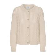 Myk Cable Knit Cardigan Beige