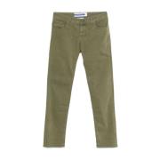 Grønn Gabardine Slim Fit Bukser