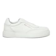 Hvite skinn sneakers med logo