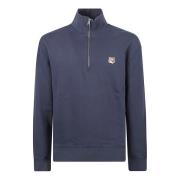 Fox Head Patch Half Zip Sweater