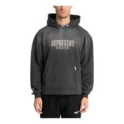 Trykknapp Mønstret Logo Lomme Hoodie