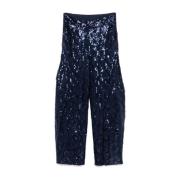 Navy Blue Sequin Beltebukser