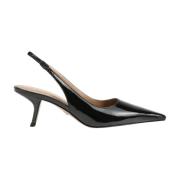 Svart Bianka Slingback Patent Sko