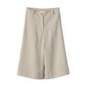 Beige Highwaist Culotte Shorts