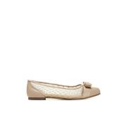 Mesh Slip-On Ballet Flats Beige