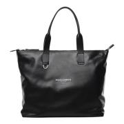 Svart Skinn Shopping Bag