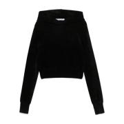 Svart Cropped Hoodie