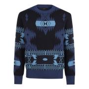 Midnight Blue Jacquard Sweater