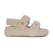 Shearling Sport Sandaler i Beige