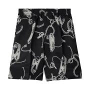 Kjede-Link Print Svarte Shorts