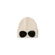 Merino Wool Goggle Beanie - Hvit