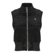 Svart Velvet Gilet med Strass Logo