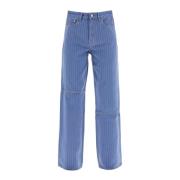 Rette Jeans med Vertikal Stripe