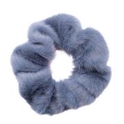 Blå Faux Fur Scrunchie