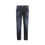 Blå Slim Fit Jeans med Metalllogo