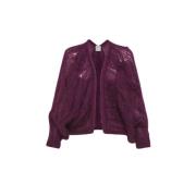 Blomster Mohair Kabel Kimono Cardigan