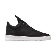 Svart Nubuck Skinn Sneakers