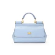 Baby Blue Patent Tote Bag