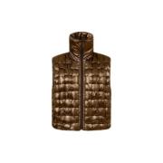 Quiltet ermeløs vest i khaki bronse