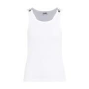 Hvit Ribbet Tank Top