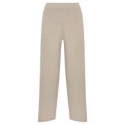 Beige Viskose Crop Bukser