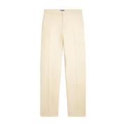 Beige linbukser Straight Fit