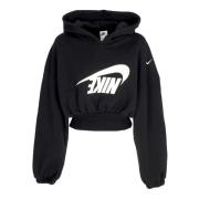 Svart/Hvit Dance Crop Hoodie