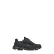 Svart Skinn Tech Stoff Sneakers