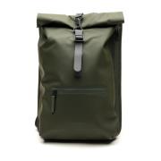 Grønn Rolltop Ryggsekk Bag