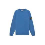 Økologisk Bomull Crewneck Sweatshirt med Ribbede Detaljer