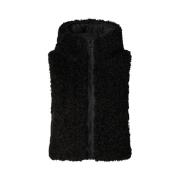 Faux Shearling Hooded Vest for kvinner