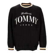 Lett Crewneck Genser Boxy Varsity Svart