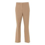 Beige Ull Straight-Leg Bukser