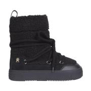 Svart Shearling Ankel Snowboot