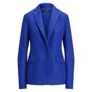 Blå Lauren By Ralph Lauren Blå Linen Blend Twill Blazer Blazer