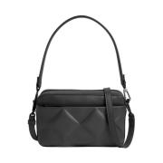 Svart Diamond Quilt Crossbody Kameraveske