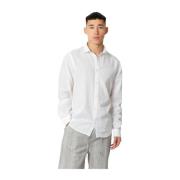 White Clean Cut Jamie Cotton Linen L/S Skjorter